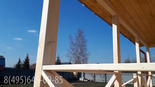 Открытая веранда 30х60 на сваях