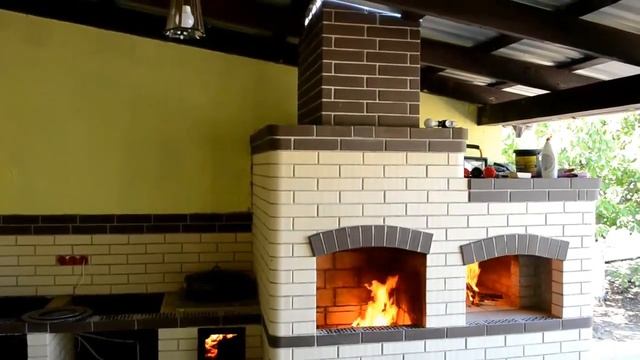 Кирпичная уличная русская печь с мангалом для дачи смотреть онлайн