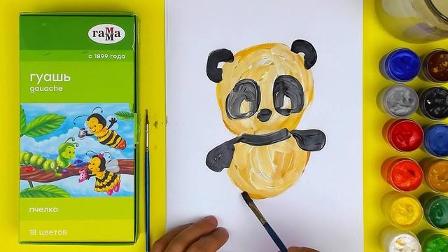 Рисуем ПАНДУ красками ГАУШЬ урок рисования для детей