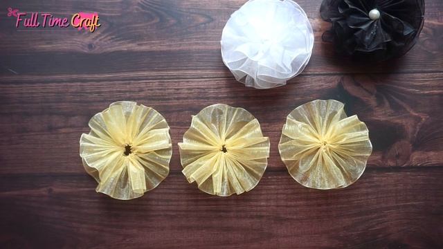 Ribbon flowers | diy hair accessories | ribbon flower hair clip | organza flowers hair clip tutoria смотреть онлайн