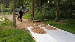 Шикарная дорога для дачи из щепы и опилок! 30 метров за час работы! Бюджет близок к нулю!