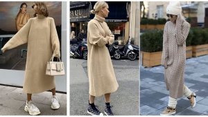 ВЯЗАНЫЕ ПЛАТЬЯ СВОБОДНОГО КРОЯ И В СТИЛЕ OVERSIZE 2024