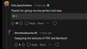 A Block of Bamboo is actually just TNT ... disguised.