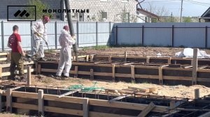 Обзор заливки фундамента. Ростверк + сваи единая заливка. Бетон М300