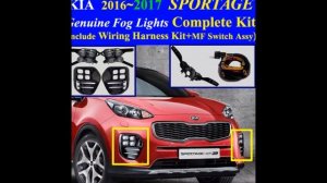 2016~2018 KIA Sportage LED Fog Light Lamp Complete Kit,Wiring Harness+MF Switch