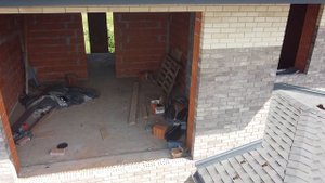Фасад дома С ДРОНА кирпич АМСТЕРДАМ, БЕЖЕВЫЙ КРАФТ FASHION BRICK завод ЛИТОС #кирпичамстердамлитос
