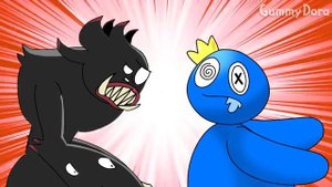 [Animation] Delicious Black!? Black VS Blue |  Roblox Rainbow Friends Cartoon! | Gummy Dora
