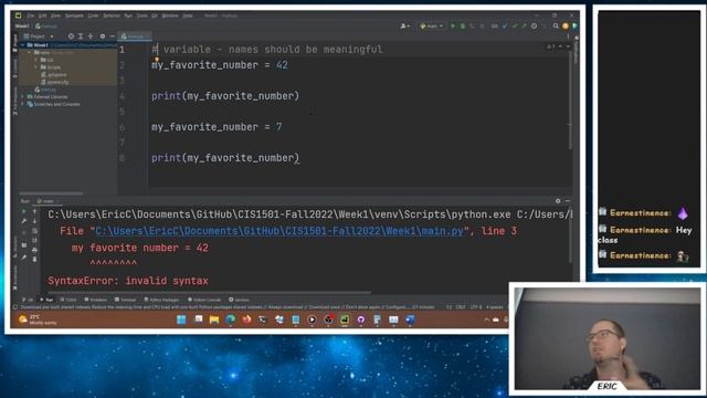 CIS 1501 - CS 1 for Data Scientsts (Python) - Intro to Python - Fall 2022