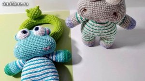 Амигуруми: схема Бегемотик Боня. Игрушки вязаные крючком - Free crochet patterns.