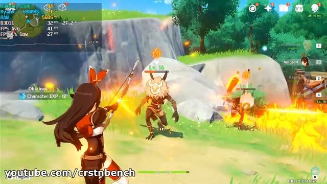 AMD Ryzen 7 6800HS  \ Radeon 680M iGPU \ Genshin Impact @1080p high settings