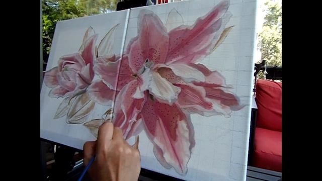 Oil Painting Time Lapse | Easter lily смотреть онлайн