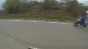 DRZ400SM учимся ездить на заднем колесе