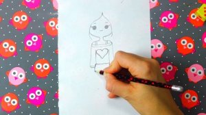 HOW TO DRAW A KAWAII CUTE GIRL TUMBLR STEP BY STEP ♥ КАК РИСОВАТЬ ДЕВОЧКУ КАВАИ