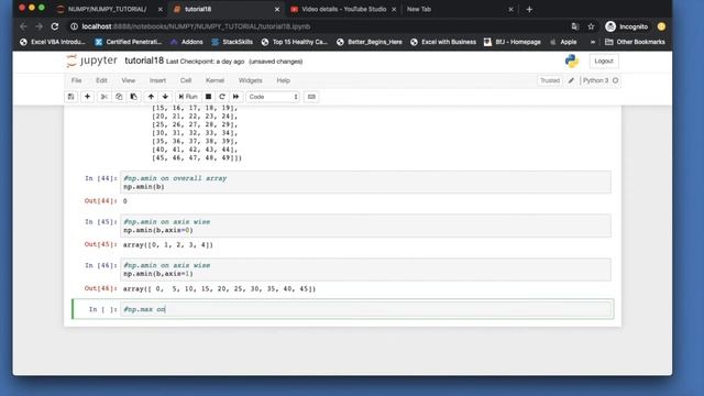 Numpy Complete Tutorial For Machine Learning |Numpy amin & amax Function Tutorial|Part:19