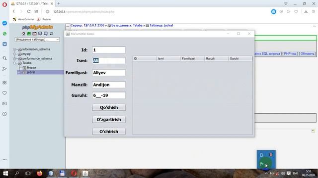 Java Swing Ma'lumotlar bazasi MySQL смотреть онлайн