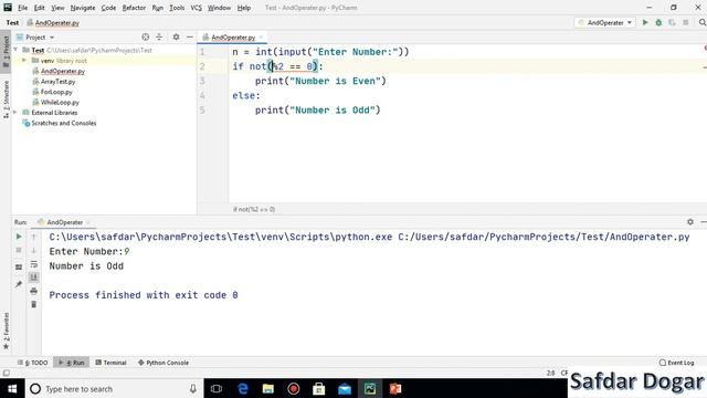 Logical NOT Operator in Python | Python Tutorial for Beginners