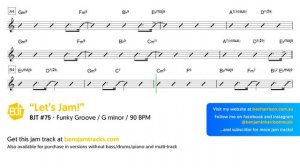 Funky Groove Jam Track in G minor  Let's Jam!  - BJT #75