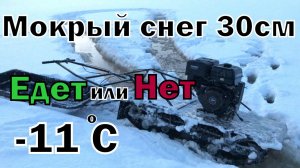 Вода, мокрый снег 30 см, тест мотособаки (мотобуксировщика) 30.12.19.