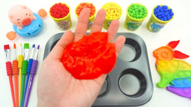 Satisfying Video l How To Make Rainbow Double Heart Cake with Kinetic Sand Cutting ASMR   By ODD