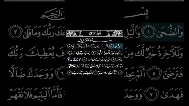 Сура”Ад-Духа”10 раз красиво читает шейх Мишари Рашид. #Куран #Муслим #Сунна #пророкмухаммадﷺ