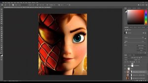 【Photoshop】A simple poster edit process (Frozen: Anna the Spider-Woman)