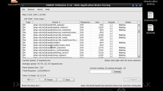 Directory bruteforcing w/ SamuraiWTF смотреть онлайн