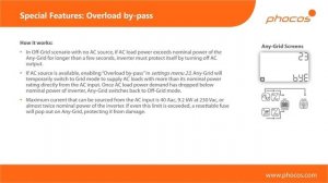 Part 2 3   Phocos Any Grid Hybrid Inverter 230 V Webinar Use Cases 4 5, Special Features